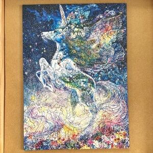 QuordlePuzzles Wooden Unicorn Puzzle - Multicolor Artwork